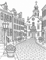 ColorNest old town coloring preview